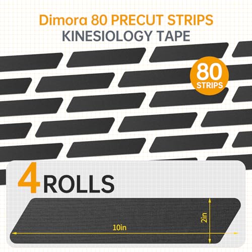 Kinesiology Tape for Muscle Pain Relief - 4 Rolls, Black