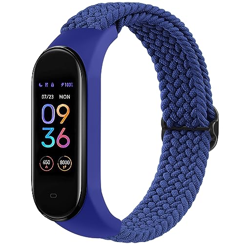 Braided Nylon Replacement Strap for Amazfit Band 5 - Blue