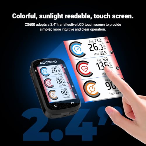 COOSPO CS600 GPS Bike Computer - Waterproof Touchscreen Speedometer