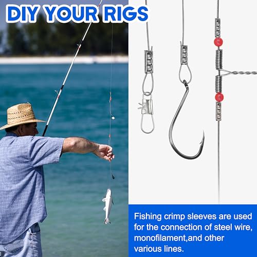 Fishing Crimp Sleeves - Double Barrel Copper, 0.8mm, 100pcs