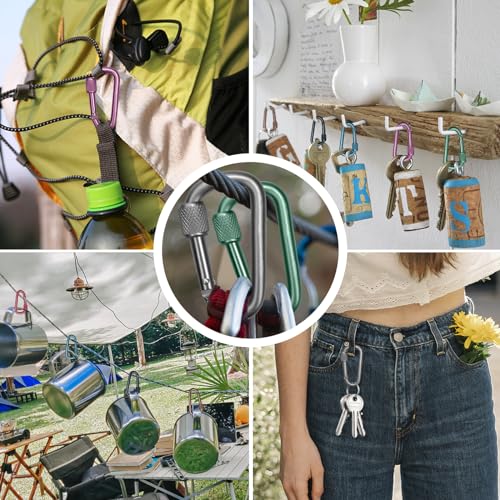 2-Inch Locking Carabiner Clips - 8 Pack D-Ring Snap Hooks for Outdoor Use
