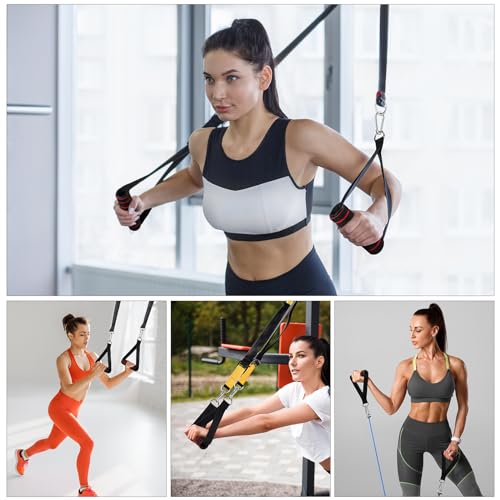 Resistance Band Handles with Carabiner Hooks for Fitness