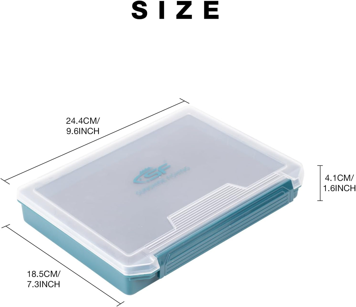 SF Fishing Tackle Box - 3600 Slit Foam Case for Hooks & Jigs - Durable Plastic Storage Tray, 1 Pack