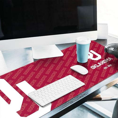 Oklahoma Sooners Desk Pad - Water Resistant, Non-Slip Rubber, 31.5" x 12"