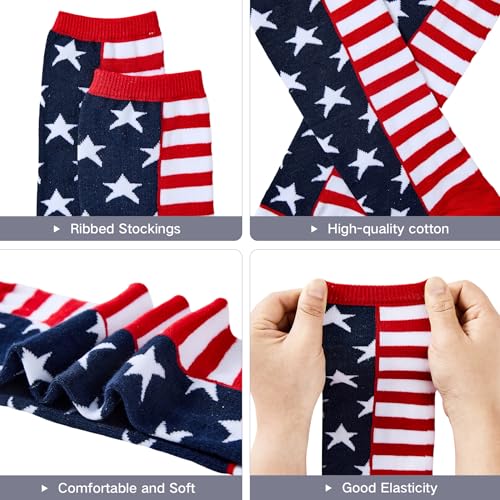 Knee High Athletic Socks - Red Striped Star - 1 Pack