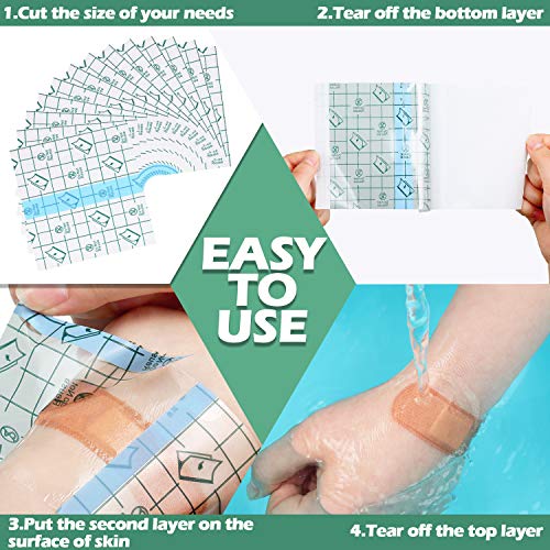 BBTO Transparent Waterproof Adhesive Dressing Bandage Tape(3.9 x 5.1