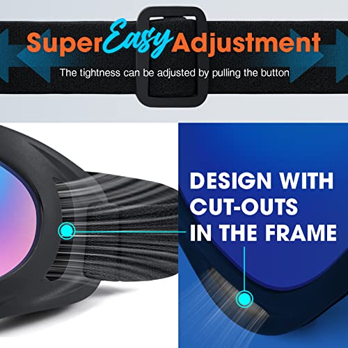 Snow Ski Goggles - 2-Pack Multicolor Lenses for All Ages