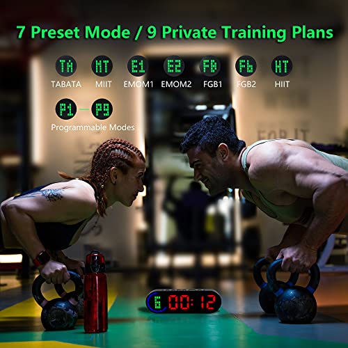 Portable Gym Timer with Progress Bar - Rechargeable Black+Red