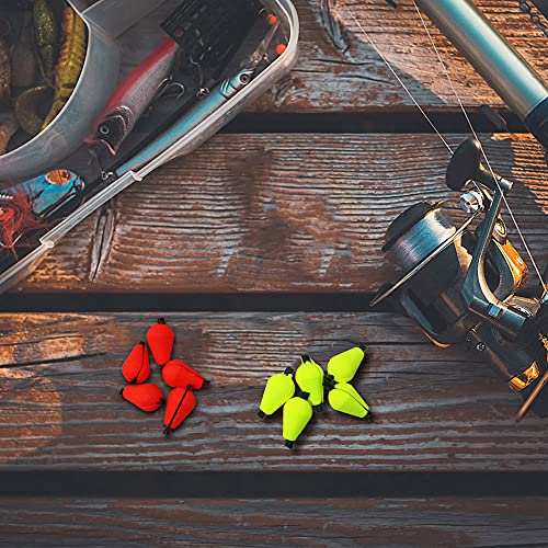 Float Foam Bobber Strike Indicators - 10pcs in Yellow & Red