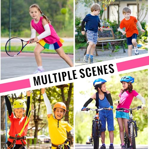 Kids Cooling Arm Sleeves for Sports - Black & White