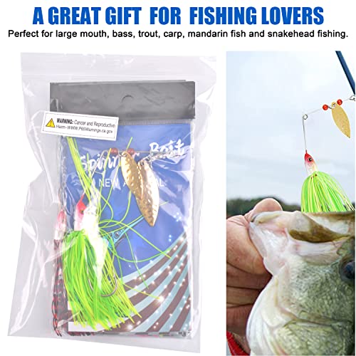 Shaddock 6pcs Spinner Baits Lures Kit for Bass Pike Trout Salmon