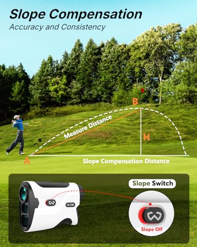 Golf Rangefinder with Slope - 1200 Yards, Magnetic Strap, 6X Magnification