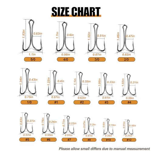 50pcs Double Fishing Hooks Set - High Carbon Steel Size #10