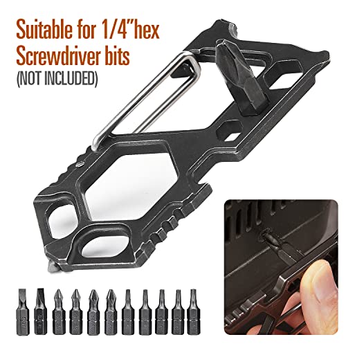 Carabiner Multitool Keychain - 11-in-1 EDC Gear with Clip & Key Loops