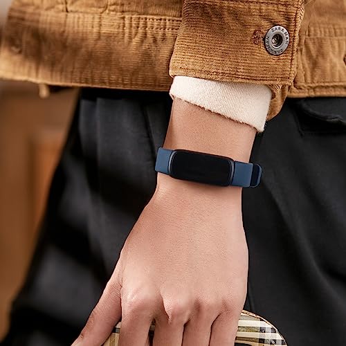 Silicone Bands for Fitbit Inspire 3 - 3 Pack Adjustable Straps - Black, Abyss Blue, Avocado Green