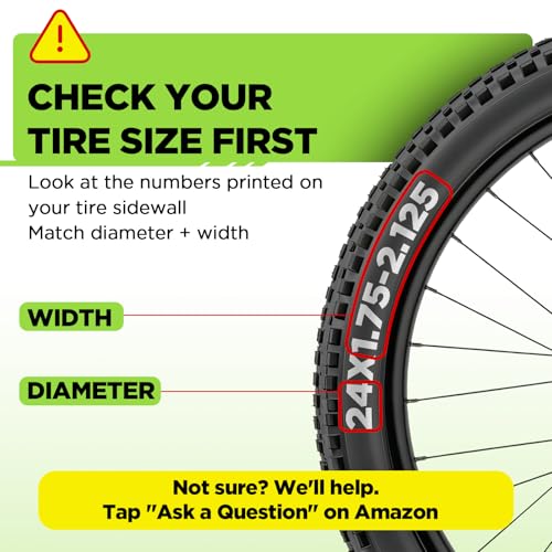 24" x 1.75/2.125 Bike Tube - 2 Pack with Levers, Butyl Rubber