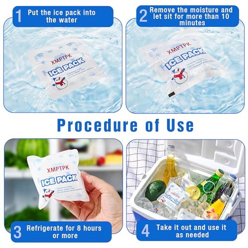 Reusable Slim Gel Ice Packs for Coolers and Lunch Boxes - 25 Pack