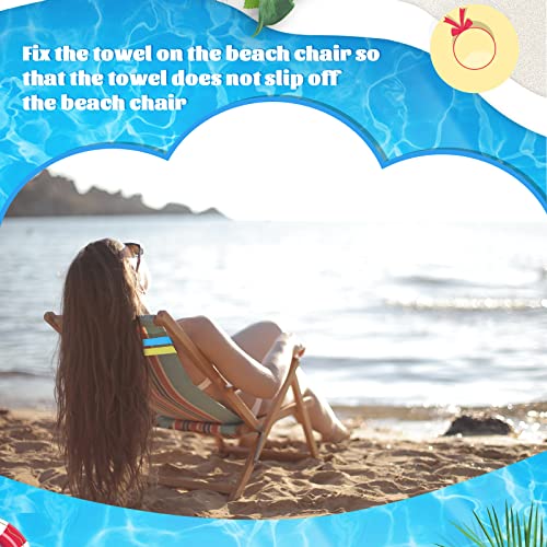 6 Pack Beach Towel Bands - Windproof Silicone Clips in 6 Colors