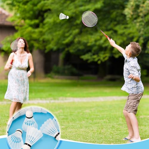 Badminton Shuttlecocks - 12 Pcs White Plastic Birdies for Training
