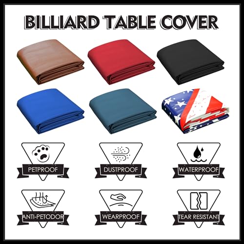 Heavy Duty Pool Table Cover - Waterproof Leatherette, 8.5 FT