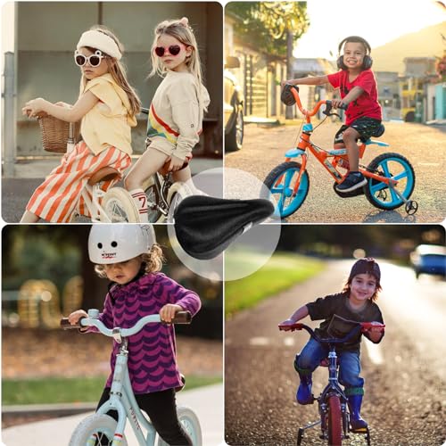 Black Kids Bike Seat Cushion Gel Comfort 9x6in Outdoor Cover Anti-Slip