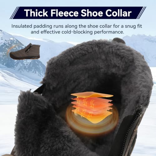 Lamincoa Water Resistant Snow Boots for Men - Warm Fur-Lined Winter Shoes