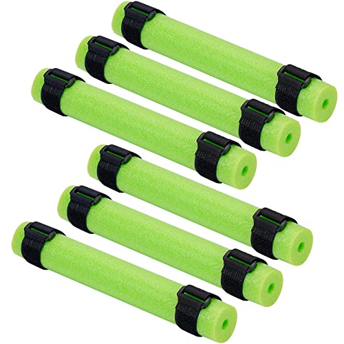 Shitailu 6-Pack Green Fishing Rod Float & 12 Black Magic Ties – Water-Safe Buoys & Straps