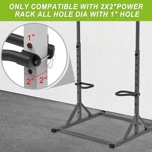 Dip Bar Attachment for 2x2 Power Rack - Solid Steel, Multi Grip Handle
