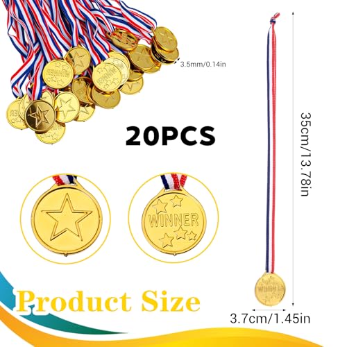 30-Pack Gold Medals for Kids - Plastic Winner Awards