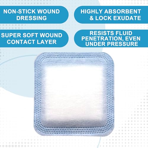 Super Absorbent Wound Dressing Pads - 4"x4", Box of 5