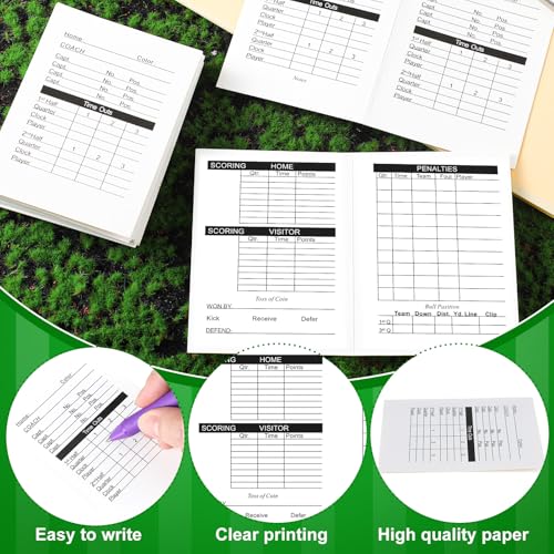 50 Pack Football Referee Cards - 4 Sided Scorekeeping Cards for Sports Officiating