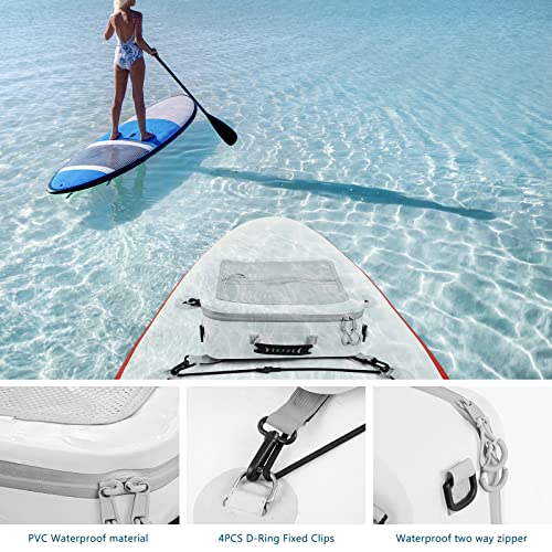 Waterproof Paddleboard Cooler Deck Bag - 12 Can Insulated - White