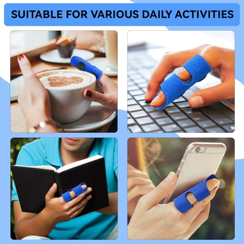 Universal Finger Splint for Trigger Finger & Arthritis Pain - 2 Pack, Blue
