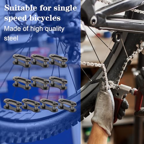 10 PCS Single Speed Bicycle Chain Links - Durable Steel Connectors