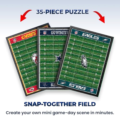 NFL Football Action Figures Gift Set with Puzzle - 11 Players & Coach