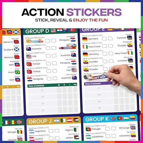 Interactive 2026 World Cup Soccer Wall Chart Kit - Souvenir