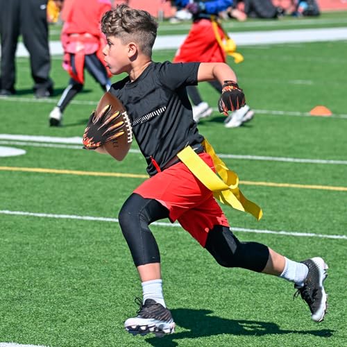 Youth Football Gloves with Ultra Sticky Palm - Fire Red / Youth X-L