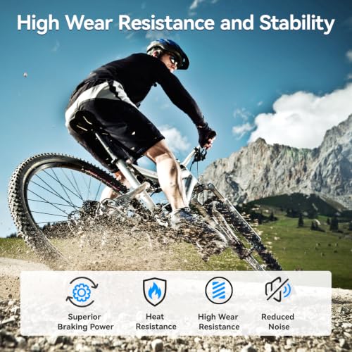 Bike Brake Pads - 4 Pairs Semi-Metallic Disc Pads with Springs