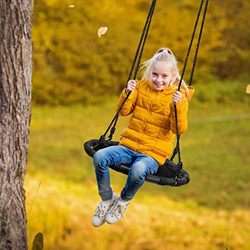 Sorbus Saucer Swing 24 Inch Heavy-Duty Outdoor Kid’s Spinner Swing Black
