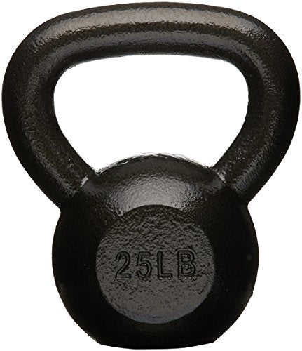25 lb Cast Iron Kettlebell for Strength Training with Textured Handle