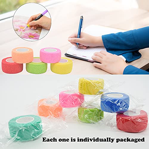 Cohesive Wrap - 15 Pack, 1 Inch x 5 Yards, 15 Colors