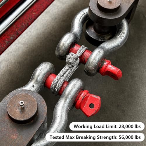 UHMWPE Soft Shackles 2PCS 1/2 Inch x 22 Inch Gray - 56,000lbs Strength