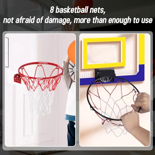Mini Basketball Nets Replacement - 8 Pcs for 8-10.25" Rims - White Red