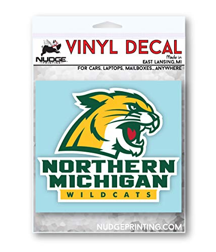 Northern Michigan Wildcats Car Decal - 4x4 Inch Weatherproof Vinyl Sticker