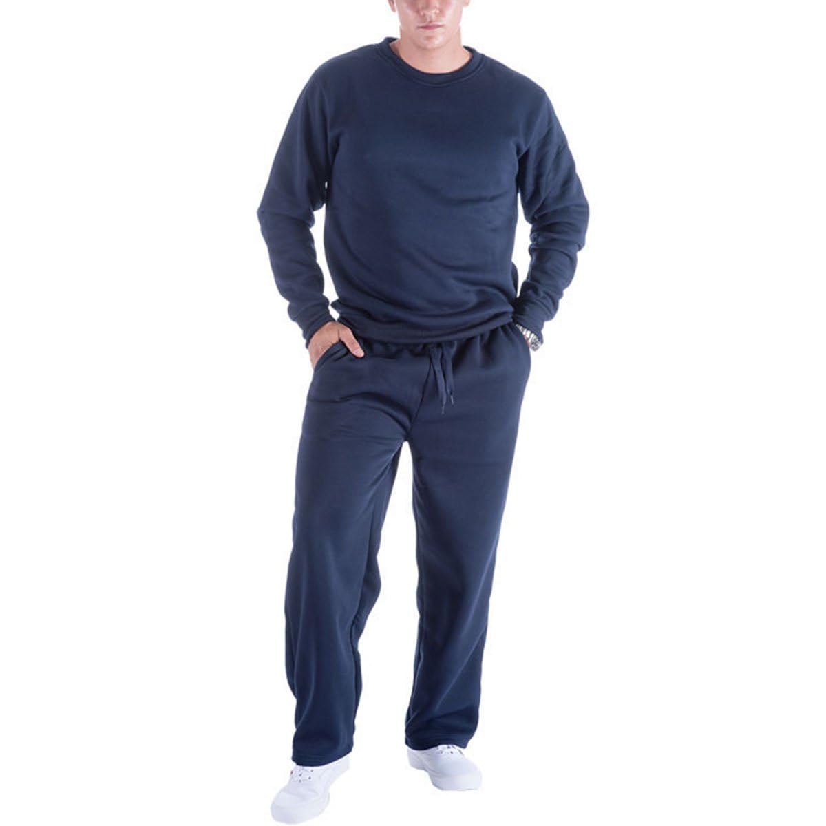 Yasumond Mens Athletic Sweatpants Fleece Basic Drawstring Running Workout Outdoor Sports Sweat Pants 701 XL Navy