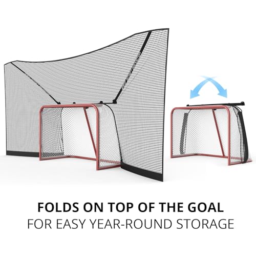 Hockey Goal Backstop GEN 2 - 14ft Wide, Folds Away for Easy Storage