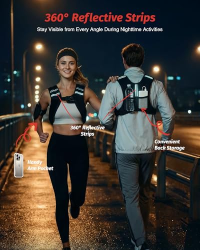 Weighted Vest for Workout - 6lb to 30lb Options, Reflective Stripes