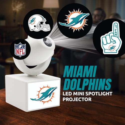 Miami Dolphins LED Mini Spotlight Projector - Portable & Rechargeable