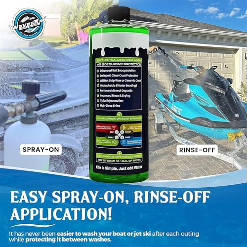 WAVESRX 32oz Salt Neutralizing Boat & Jet Ski Wash with SiO2 Surface Protection