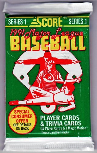 Score 1991 Magic Motion Baseball Card Pack with Trivia
